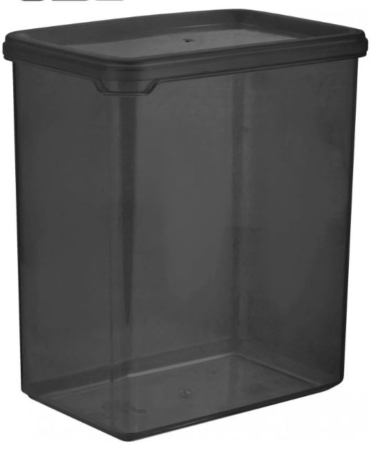 Банка для сыпучих продуктов Plast Team  BLACK 1,1 л прямоугольная